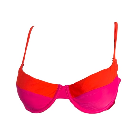 Vibrant Pink and Orange Women's Swim Top - Picture 1 of 4